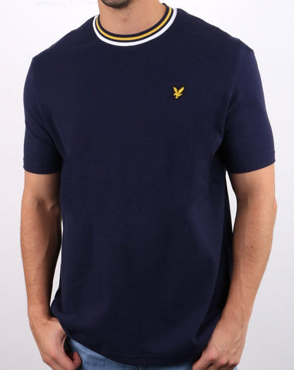 Lyle And Scott – Mehrreihiges T-Shirt in Marineblau