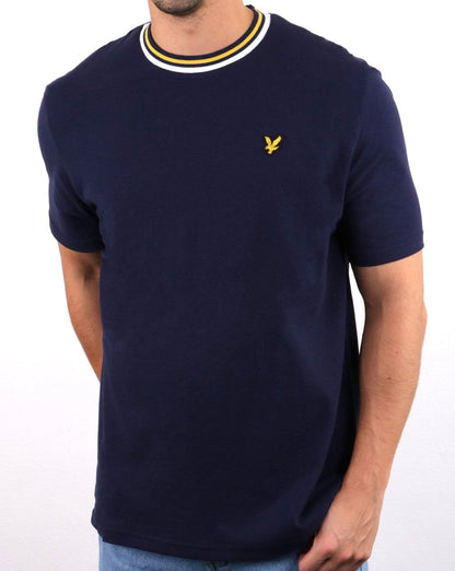 Lyle And Scott – Mehrreihiges T-Shirt in Marineblau