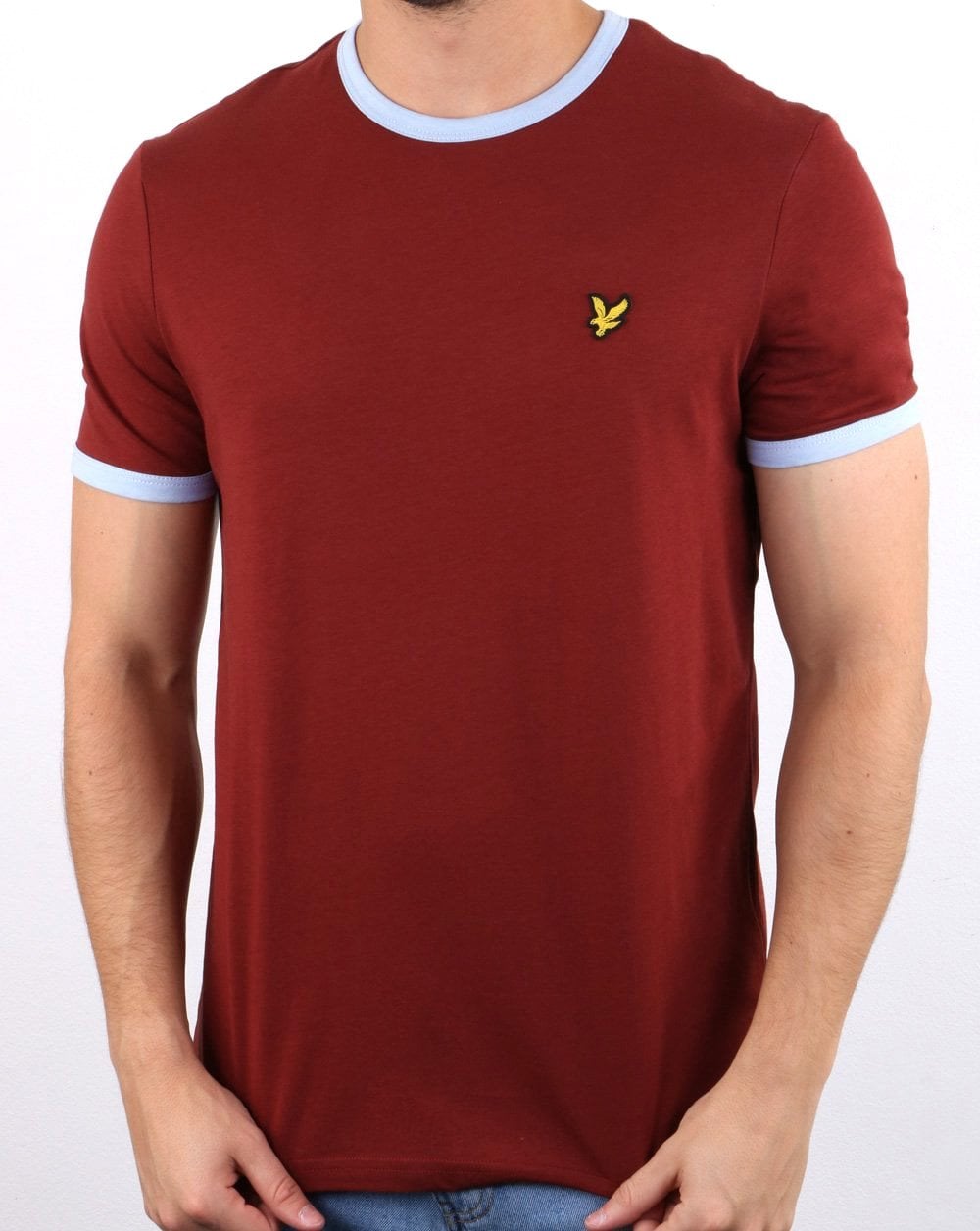 Lyle And Scott Ringer T-Shirt Weinrot und Blau