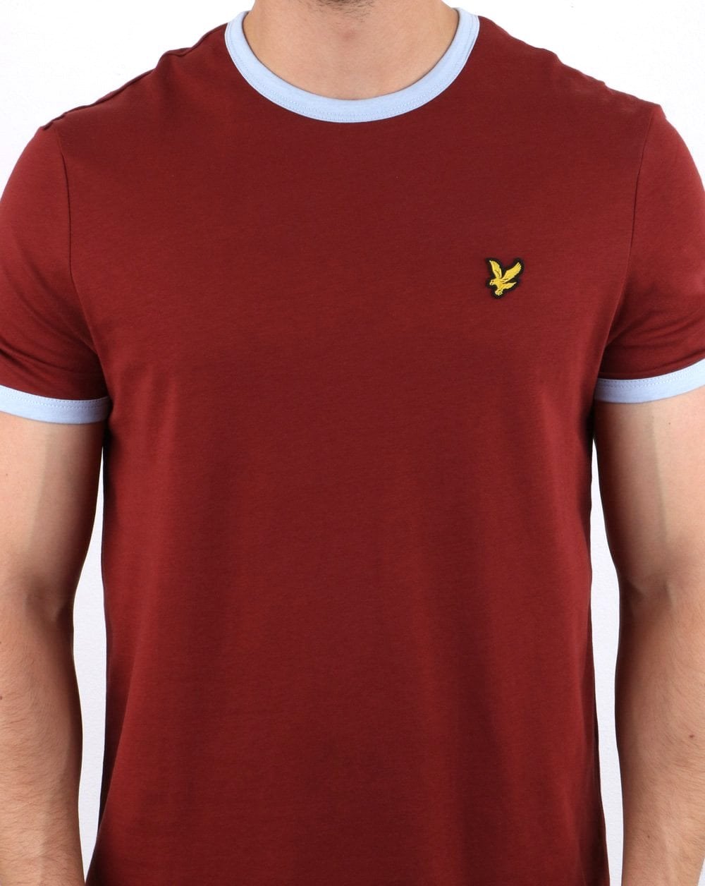 Lyle And Scott Ringer T-Shirt Weinrot und Blau