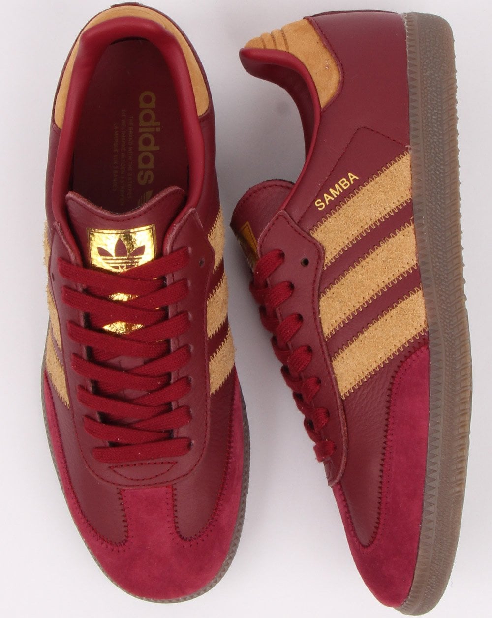 Adidas Samba Og Ft Trainers Burgundy/Gold