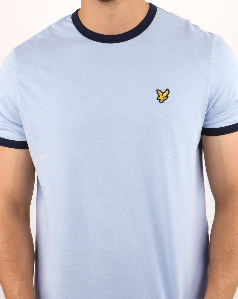 Lyle And Scott Ringer T Shirt Sky Blue/Navy