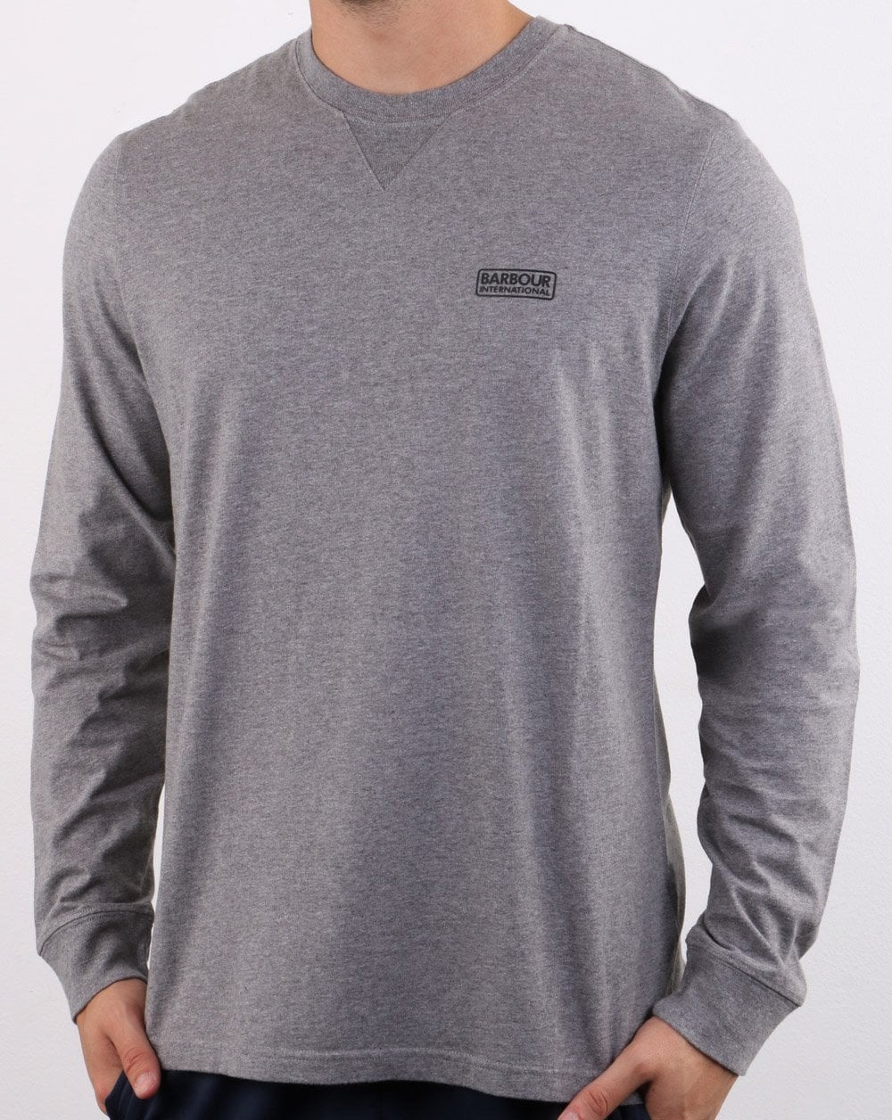 Barbour International Long Sleeve Logo Tee Grey