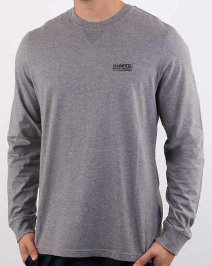 Barbour International Langarm-T-Shirt mit Logo in Grau