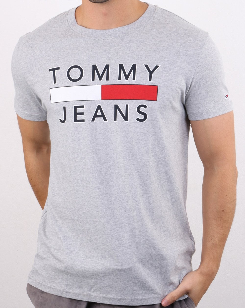 Tommy Hilfiger Logo T-Shirt Hellgrau