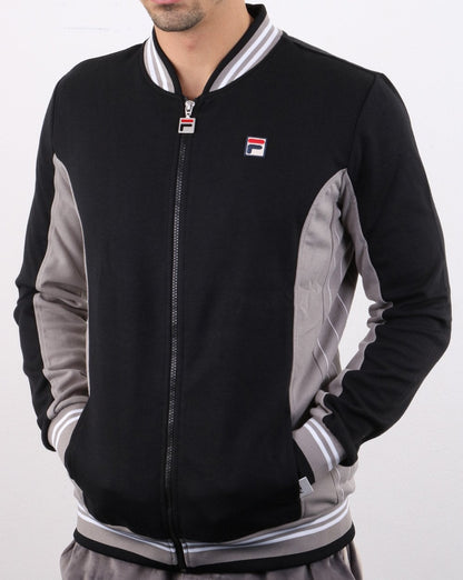 Fila Vintage Mk1 Settanta Trainingsjacke Schwarz/Frostgrau/Weiß