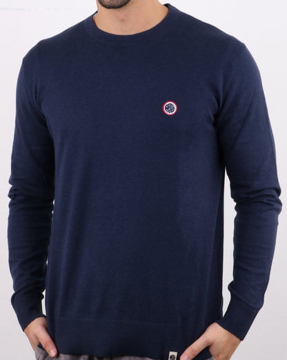 Pretty Green – Hinchcliffe – Rundhalspullover in Marineblau