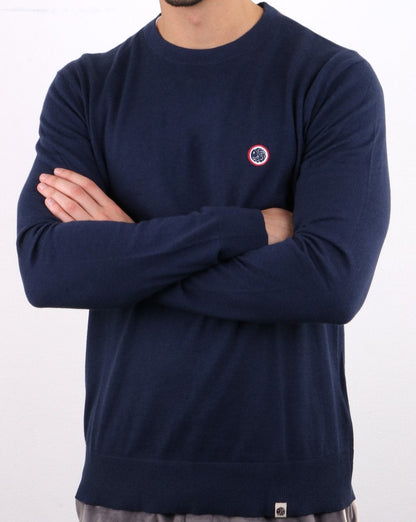 Pretty Green – Hinchcliffe – Rundhalspullover in Marineblau