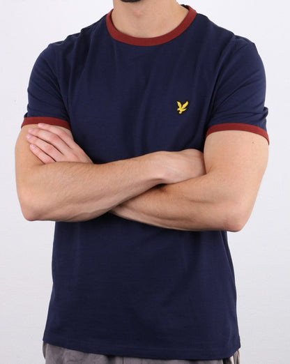 Lyle And Scott Ringer T-Shirt Marineblau/Burgund