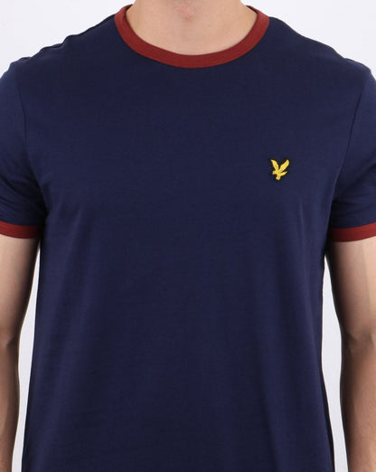 Lyle And Scott Ringer T-Shirt Marineblau/Burgund