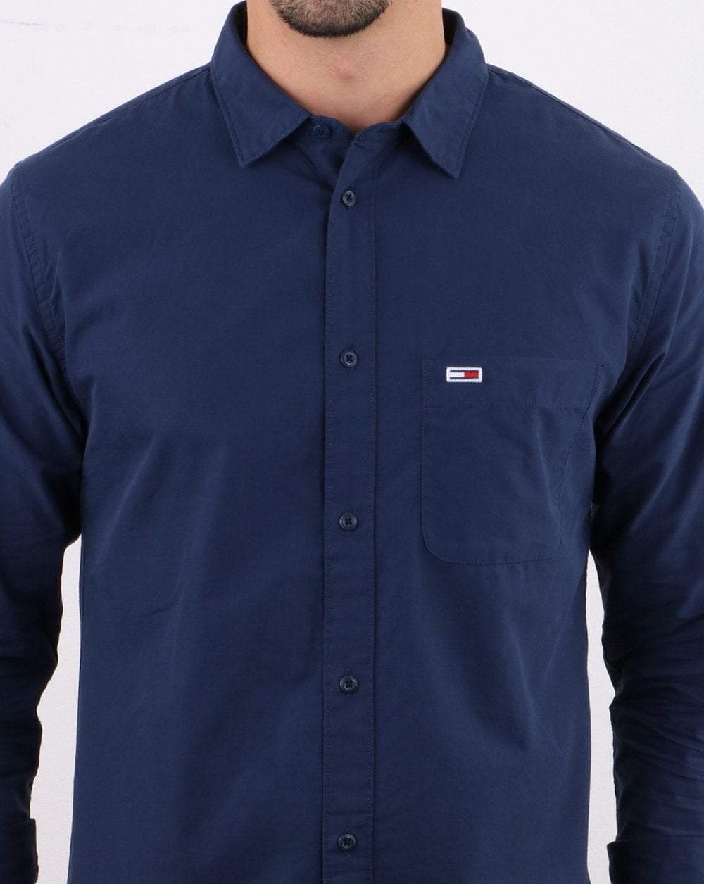 Tommy Jeans Popeline-Hemd, Marineblau