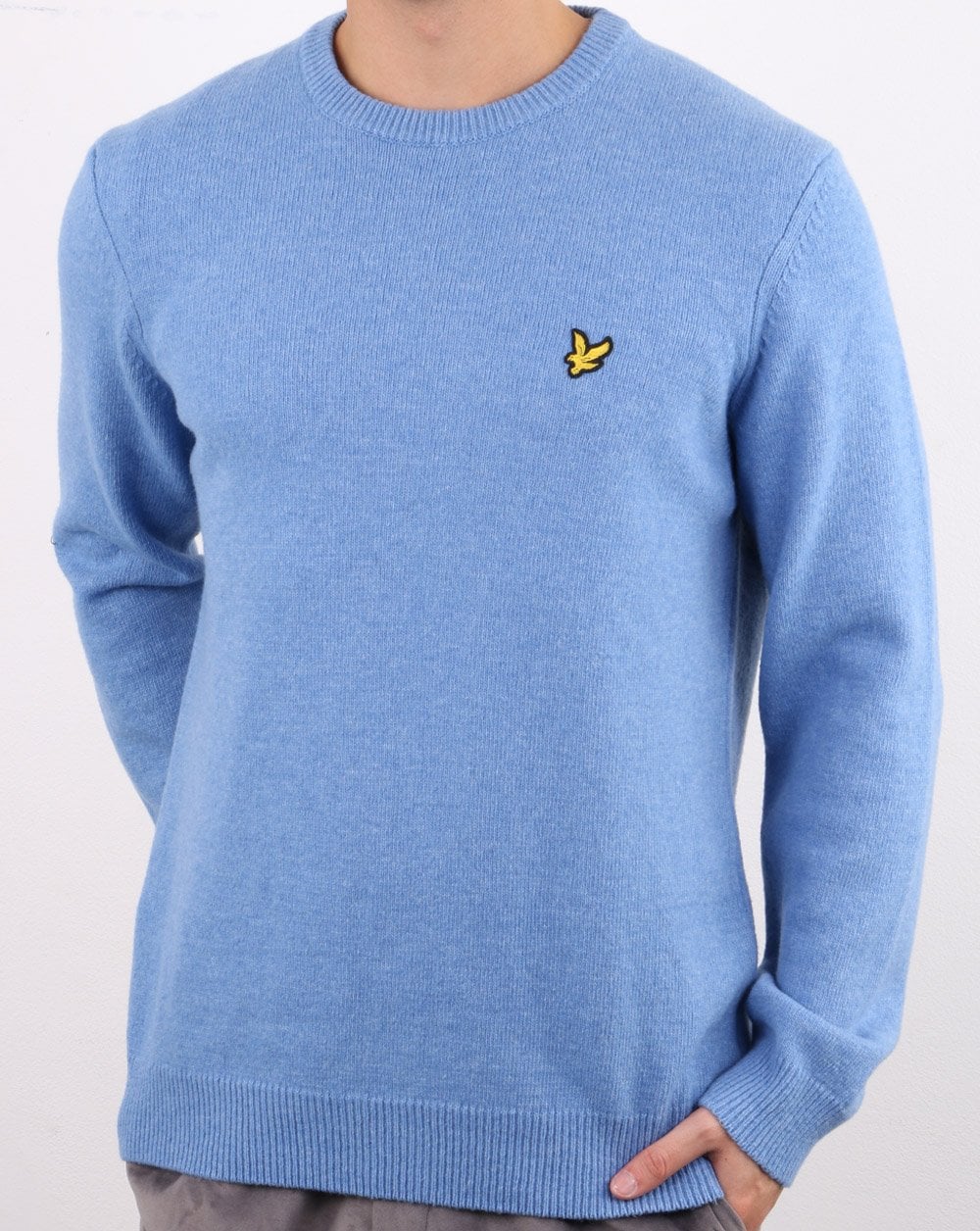 Lyle And Scott Rundhalspullover aus Lammwollmischung Steinblau