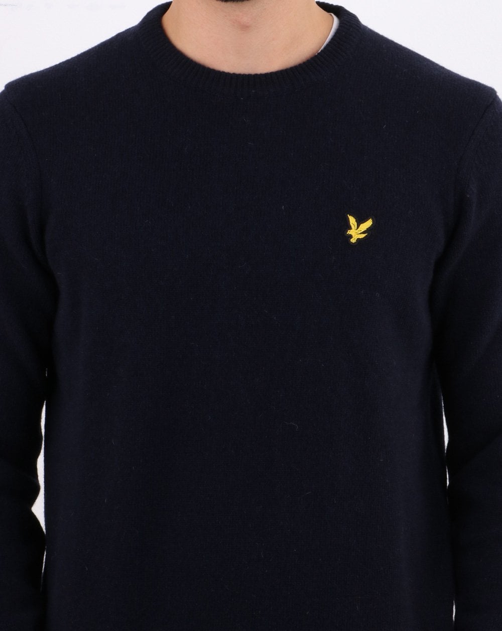 Lyle And Scott – Rundhalspullover aus Lammwollmischung in Marineblau