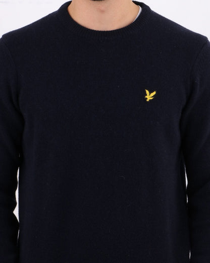 Lyle And Scott – Rundhalspullover aus Lammwollmischung in Marineblau