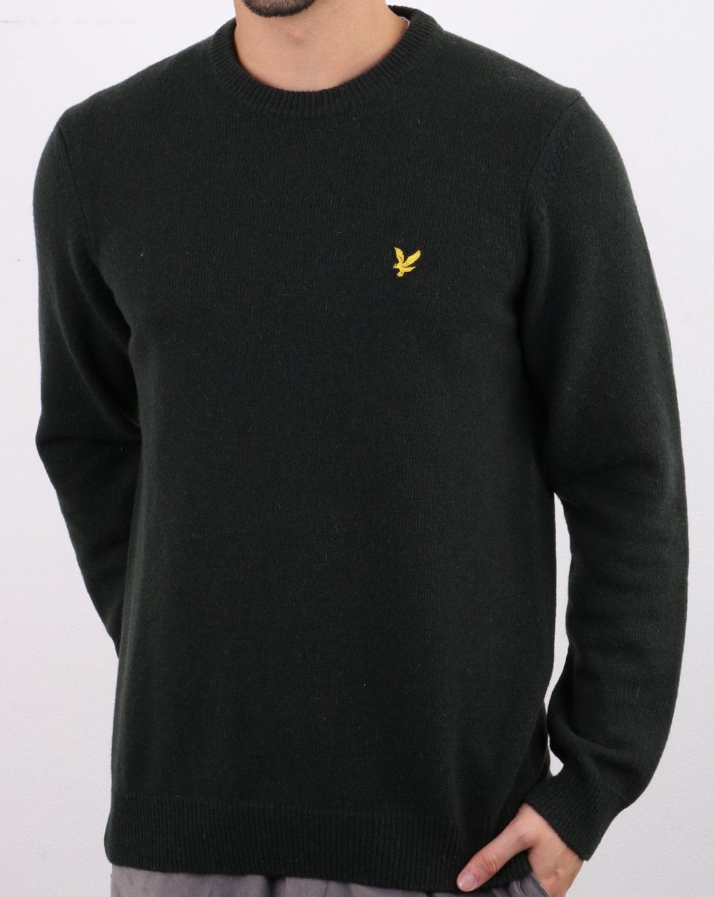 Lyle And Scott Crew Neck Lambswool Blend Jumper Jade Green