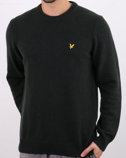 Lyle And Scott Rundhalspullover aus Lammwollmischung Jadegrün