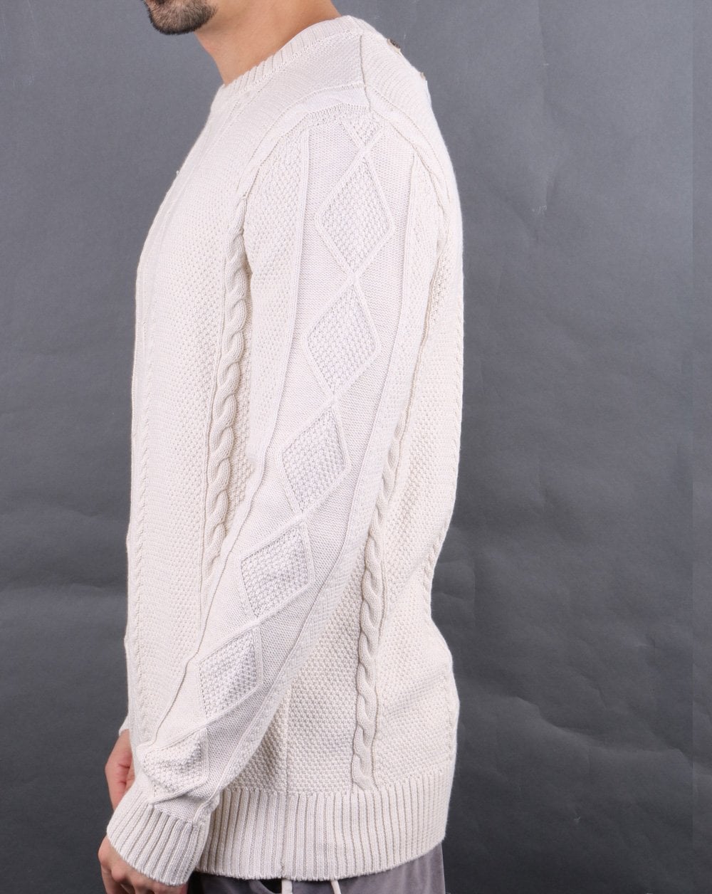 Pretty Green Latham Cable Knit Stone