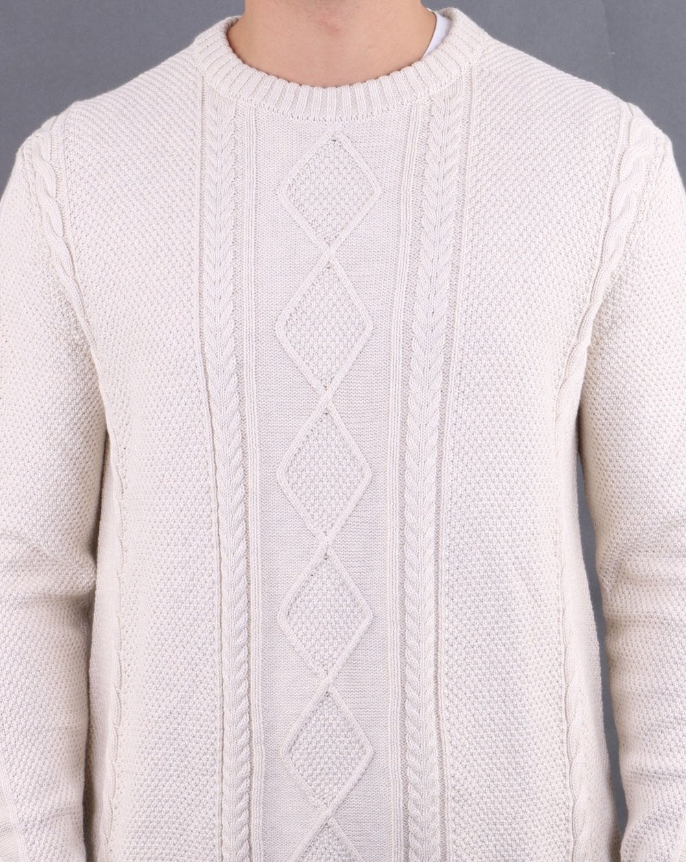Pretty Green Latham Zopfmuster in Stein