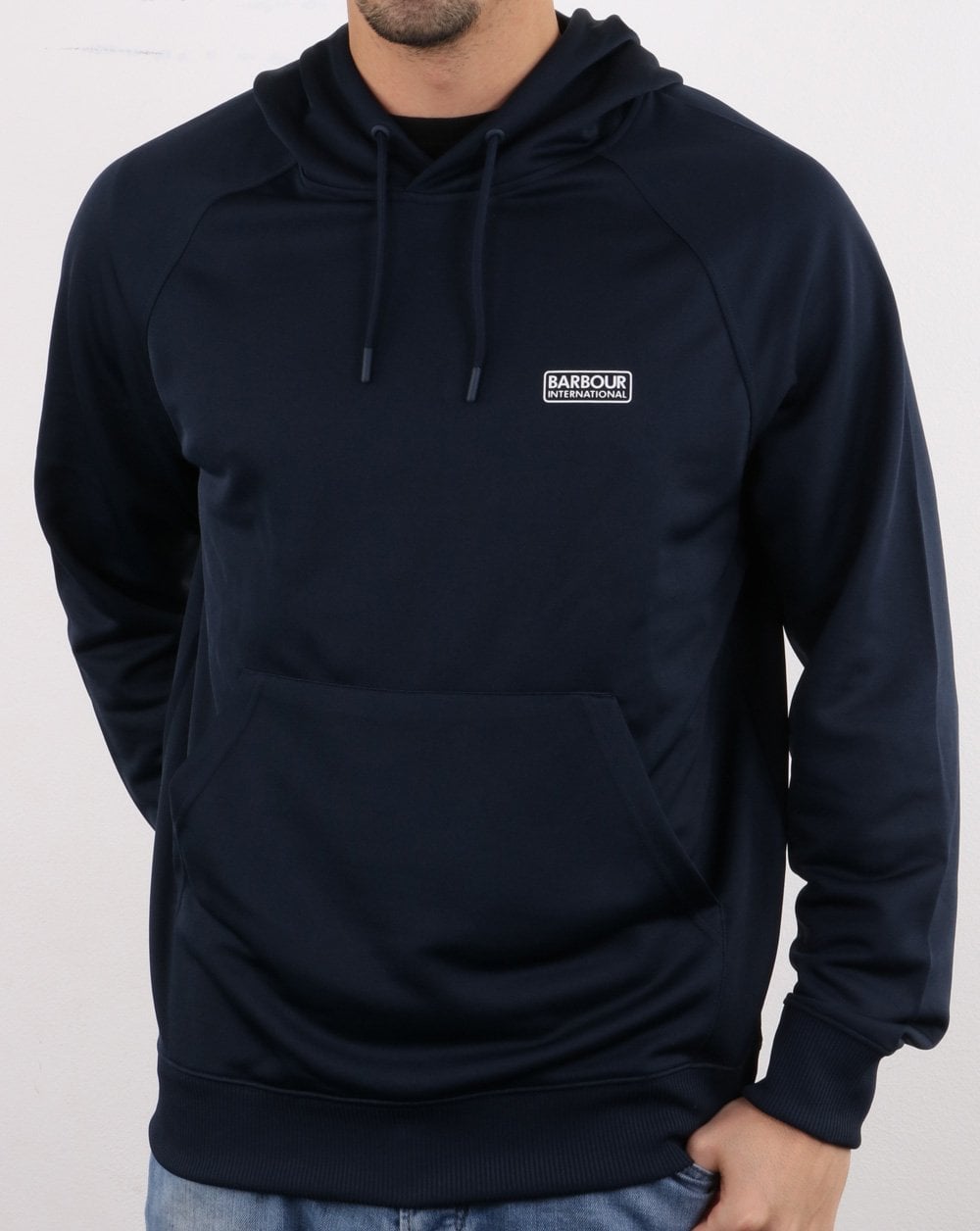 Barbour International Pop Over Hoodie Navy