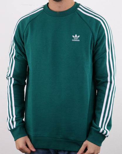 Adidas Originals 3-Streifen-Rundhalspullover Grün