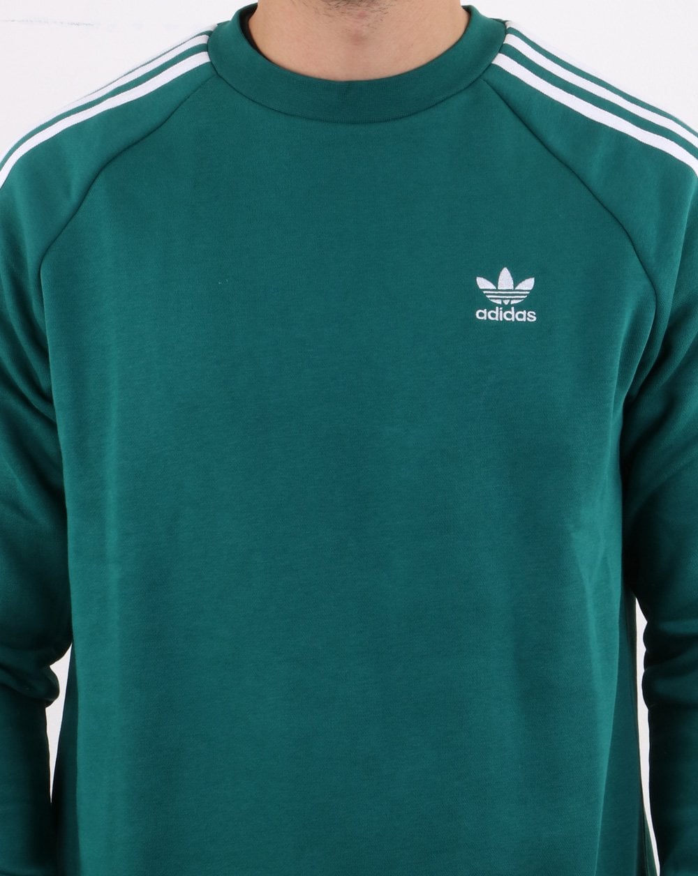 Adidas Originals 3-Streifen-Rundhalspullover Grün