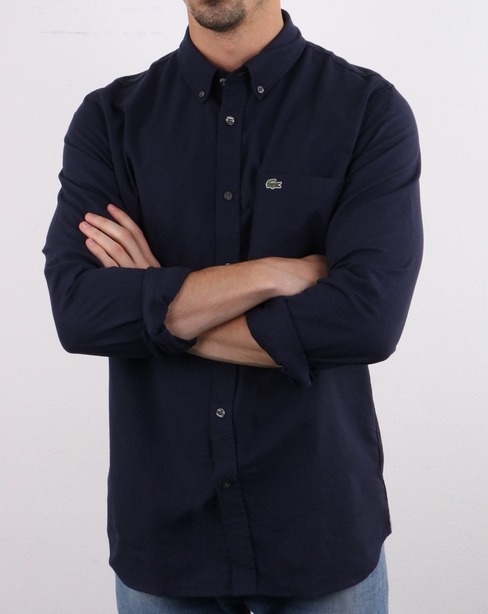 Lacoste Langarmhemd Dunkelmarineblau