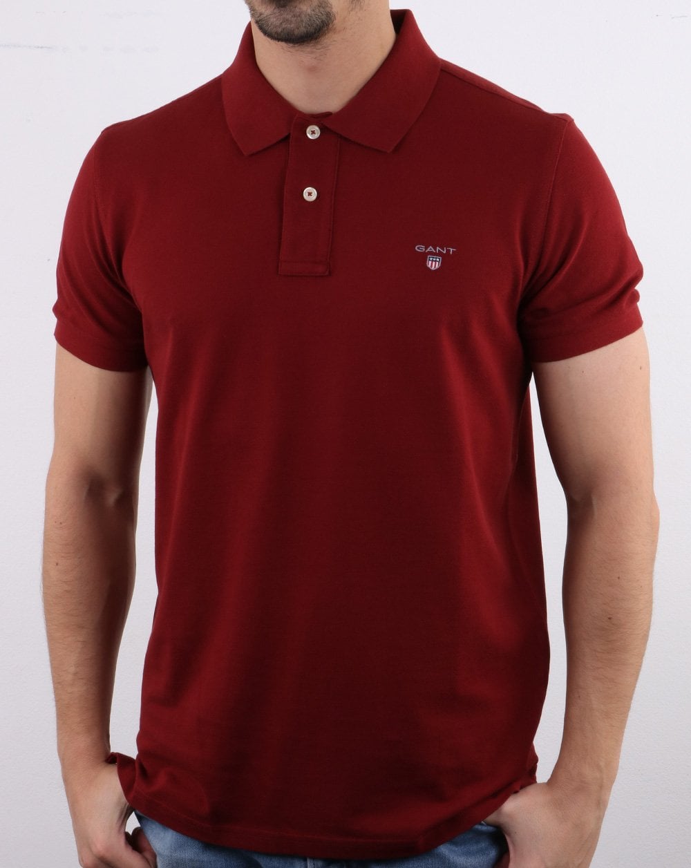 Gant Piqué Rugger Polo Dunkelrot