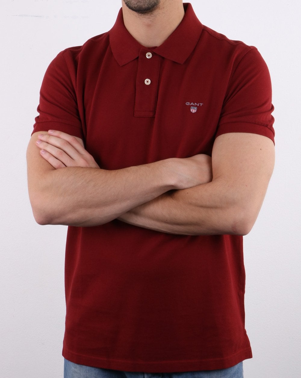 Gant Piqué Rugger Polo Dunkelrot