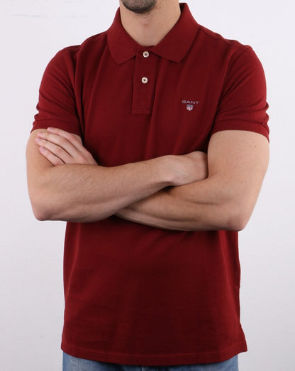 Gant Piqué Rugger Polo Dunkelrot