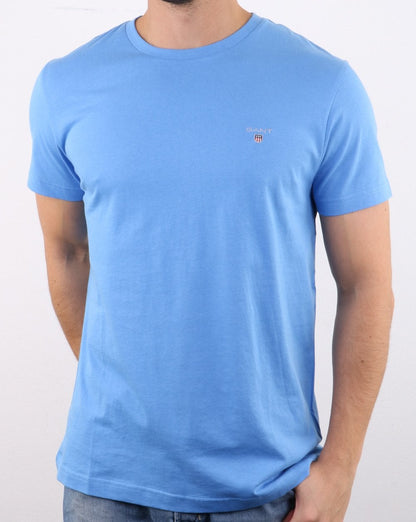 Gant Solid Crew Neck T-Shirt Hellblau