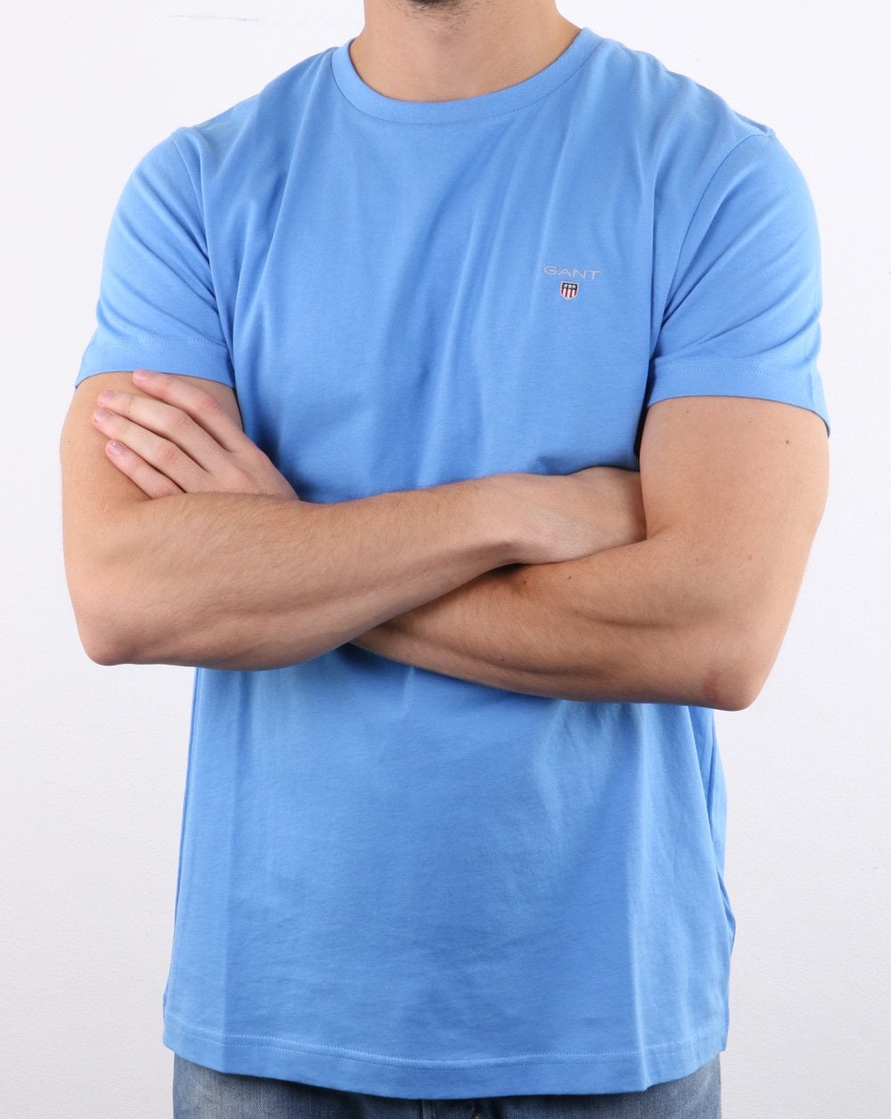 Gant Solid Crew Neck T-Shirt Hellblau