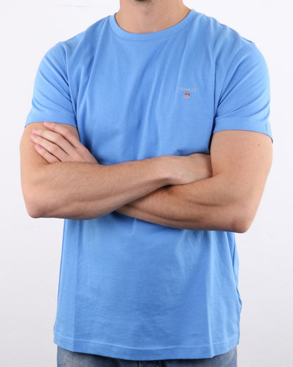 Gant Solid Crew Neck T-Shirt Hellblau