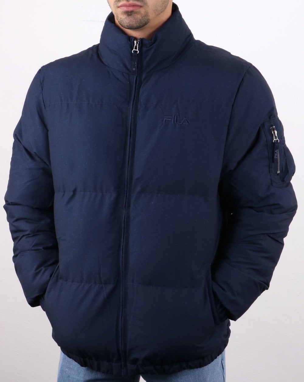 Fila Vintage Puffer Skijacke Marineblau
