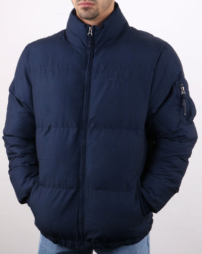 Fila Vintage Puffer Skijacke Marineblau
