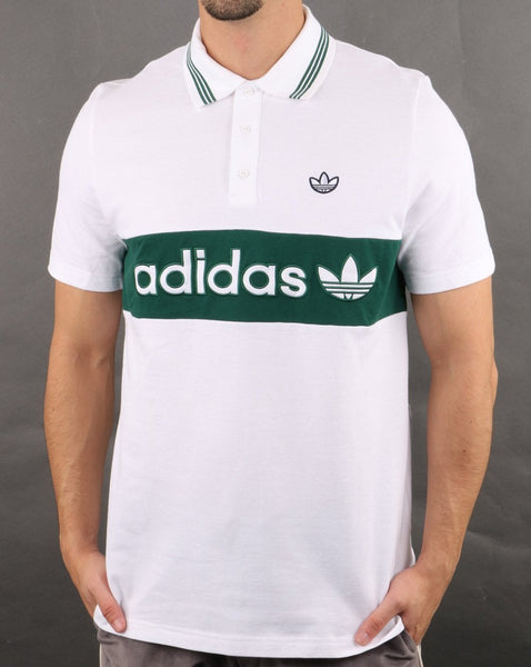 Adidas Originals Stripe Polo Shirt White/Green