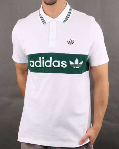 Adidas Originals Stripe Poloshirt Weiß/Grün