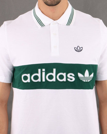 Adidas Originals Stripe Poloshirt Weiß/Grün
