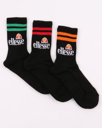 Ellesse – Pullo – Socken im 3er-Pack, Schwarz/Mehrfarbig