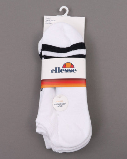 Ellesse – Melna – 3er-Pack Sneaker-Innenschuhe in Weiß