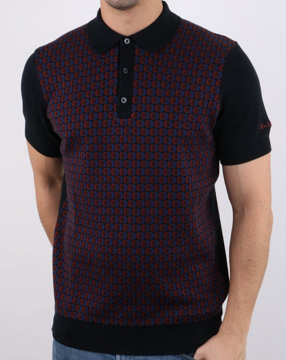 Ben Sherman Strick-Poloshirt Schwarz