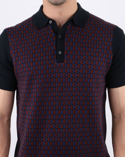 Ben Sherman Strick-Poloshirt Schwarz