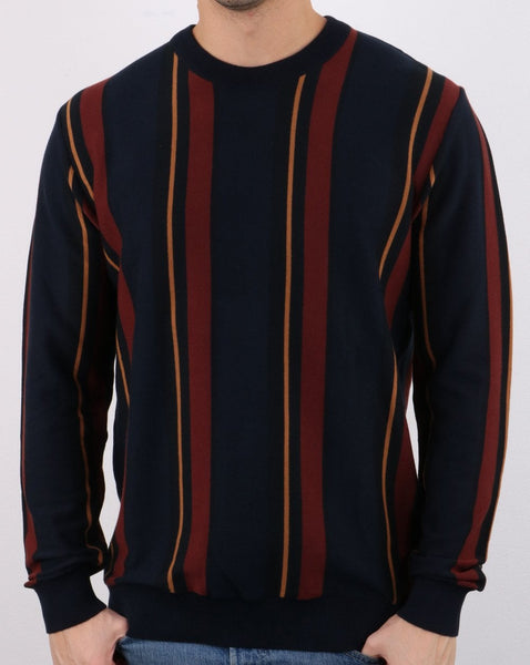 Ben Sherman Crew Stripe Knit Navy