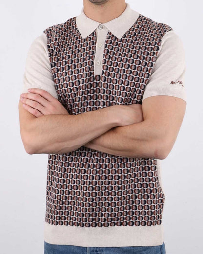 Ben Sherman – Gestricktes Poloshirt in Ecru