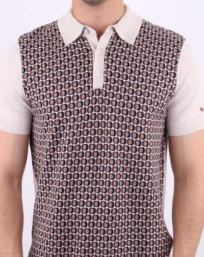 Ben Sherman – Gestricktes Poloshirt in Ecru