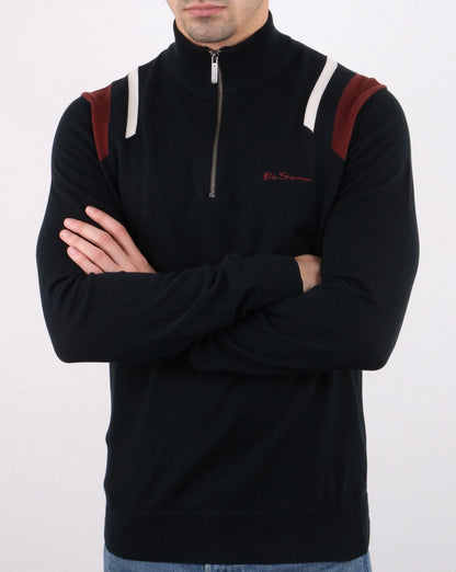 Ben Sherman Zip Knit Schwarz