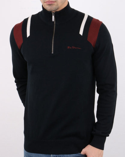 Ben Sherman Zip Knit Schwarz