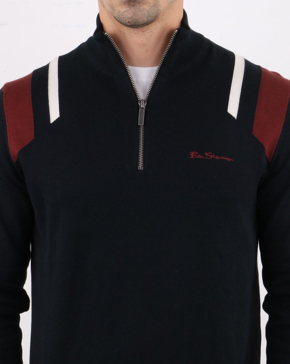 Ben Sherman Zip Knit Schwarz