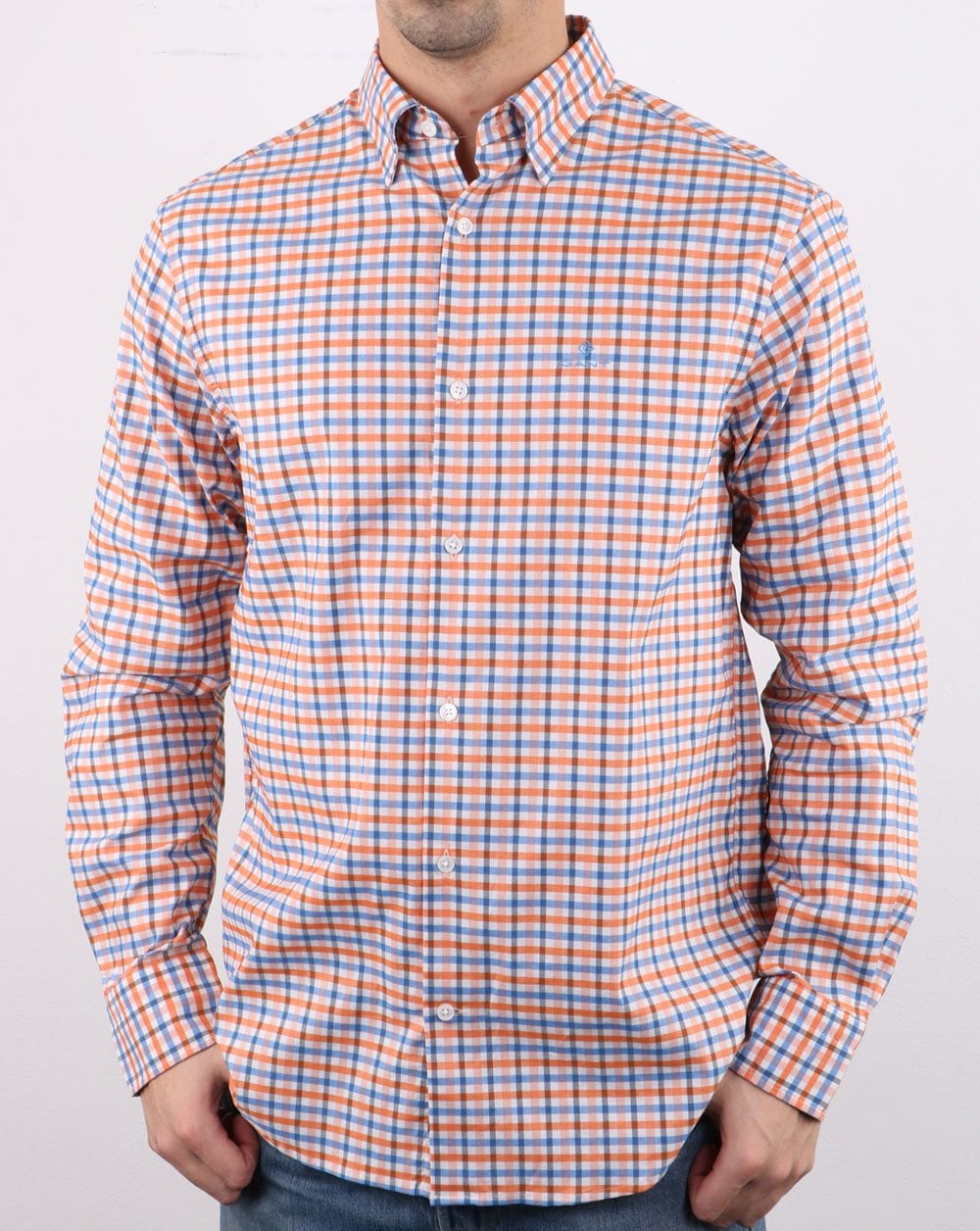 Gant Oxford Gingham Shirt Amber Glow