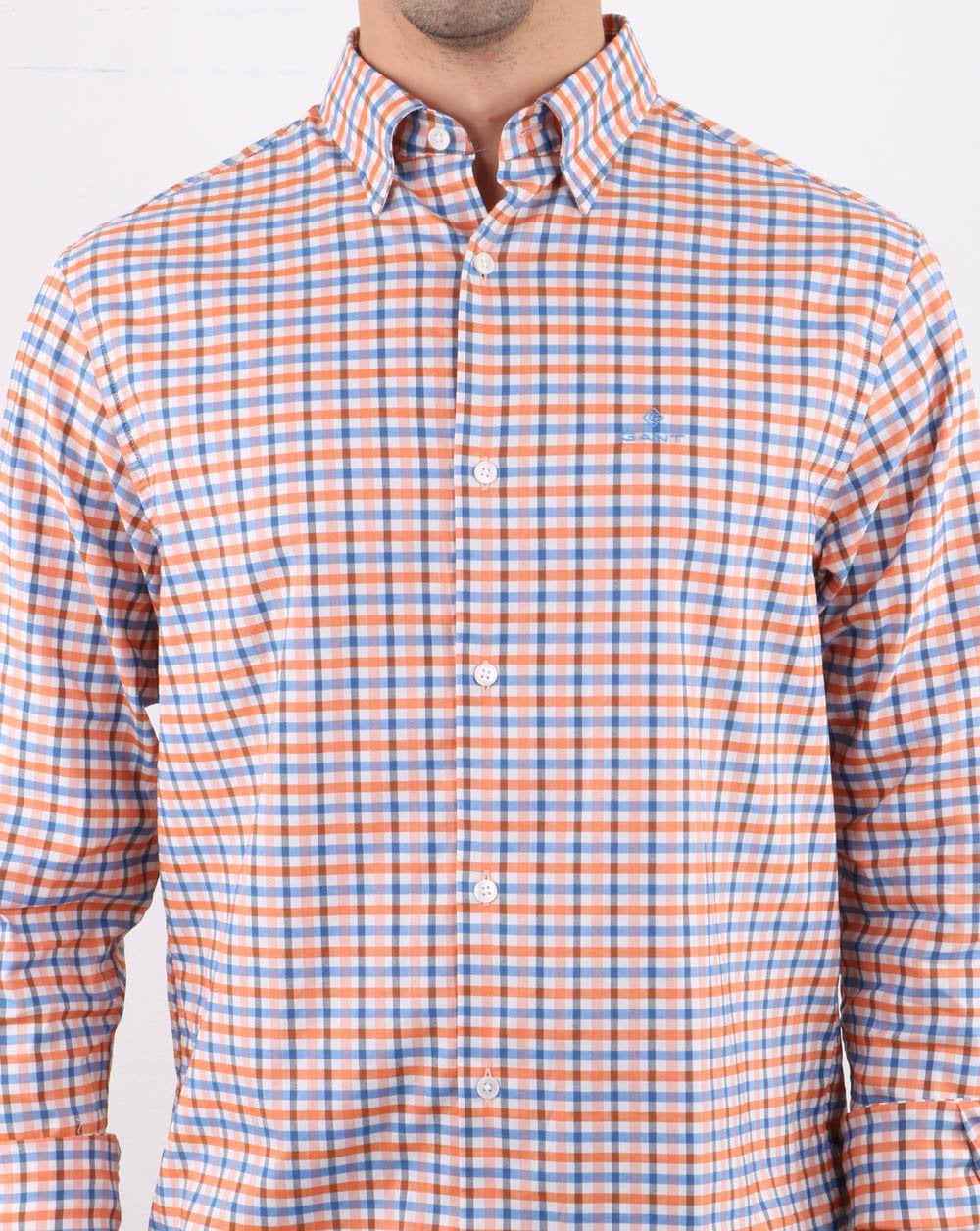 Gant Oxford Gingham Shirt Amber Glow