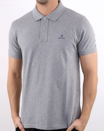 Gant Poloshirt mit Kontrastkragen Grau/Blau